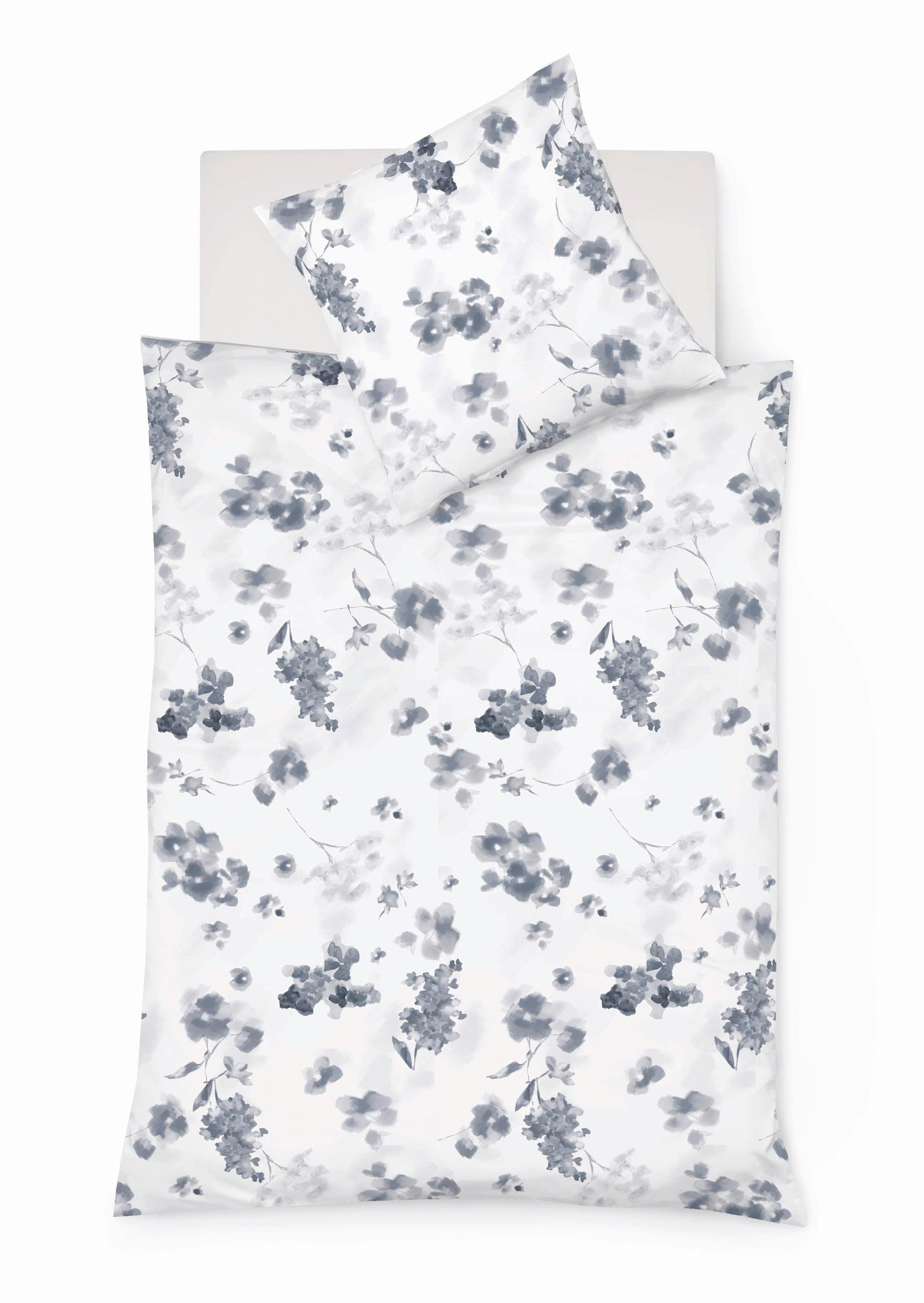 BETTWÄSCHE Provence Cassis Leinenoptik 135/200 cm  - Grau, Basics, Textil (135/200cm) - Fleuresse