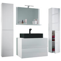 BADEZIMMER 5-teilig  in 147 cm  - Weiss/Schwarz, Modern, Glas/Keramik (147cm) - MID.YOU