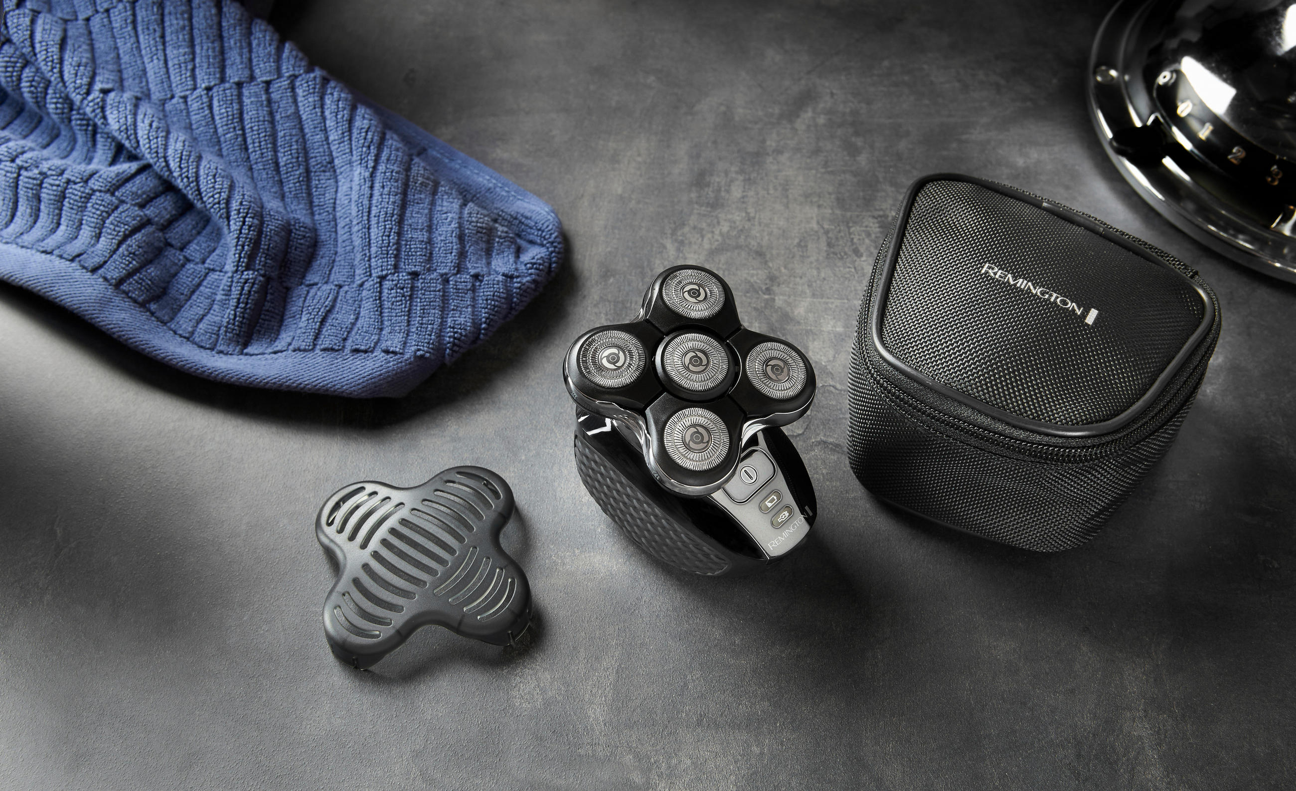 HERRENRASIERER Glatzenrasierer  - Grauweiß/Schwarz, Basics, Kunststoff (7/8/9,5cm) - Russell Hobbs