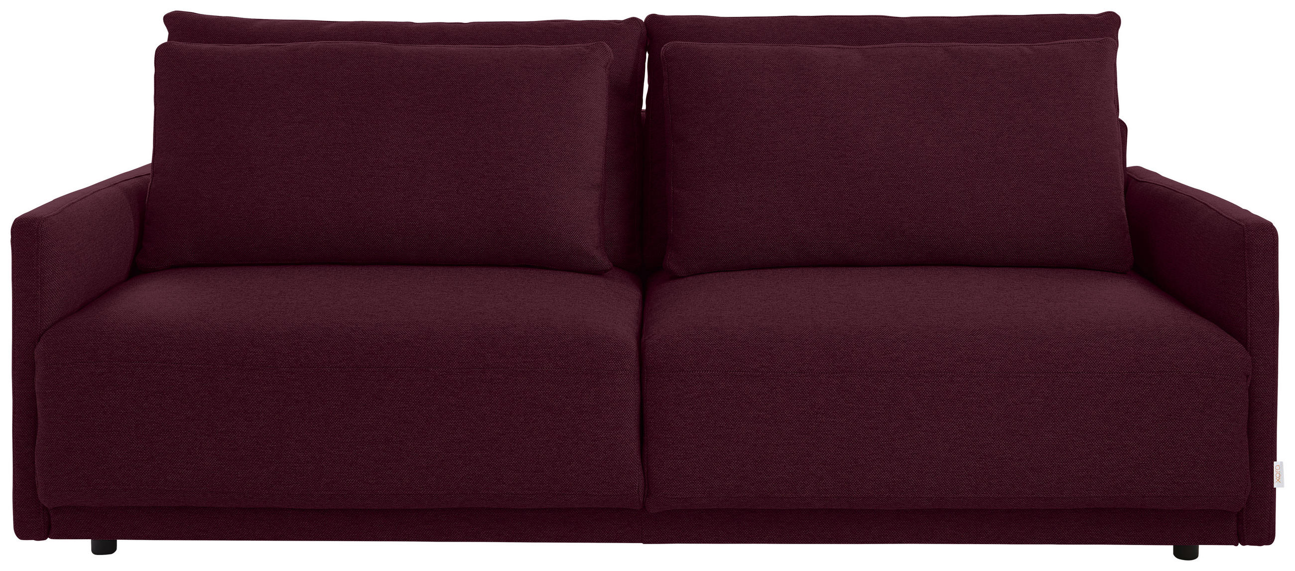 SCHLAFSOFA Webstoff Weinrot  - Weinrot/Schwarz, Design, Kunststoff/Textil (217/95/110cm) - Stylife