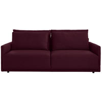 SCHLAFSOFA in Webstoff Weinrot  - Weinrot/Schwarz, Design, Kunststoff/Textil (217/95/110cm) - Livetastic