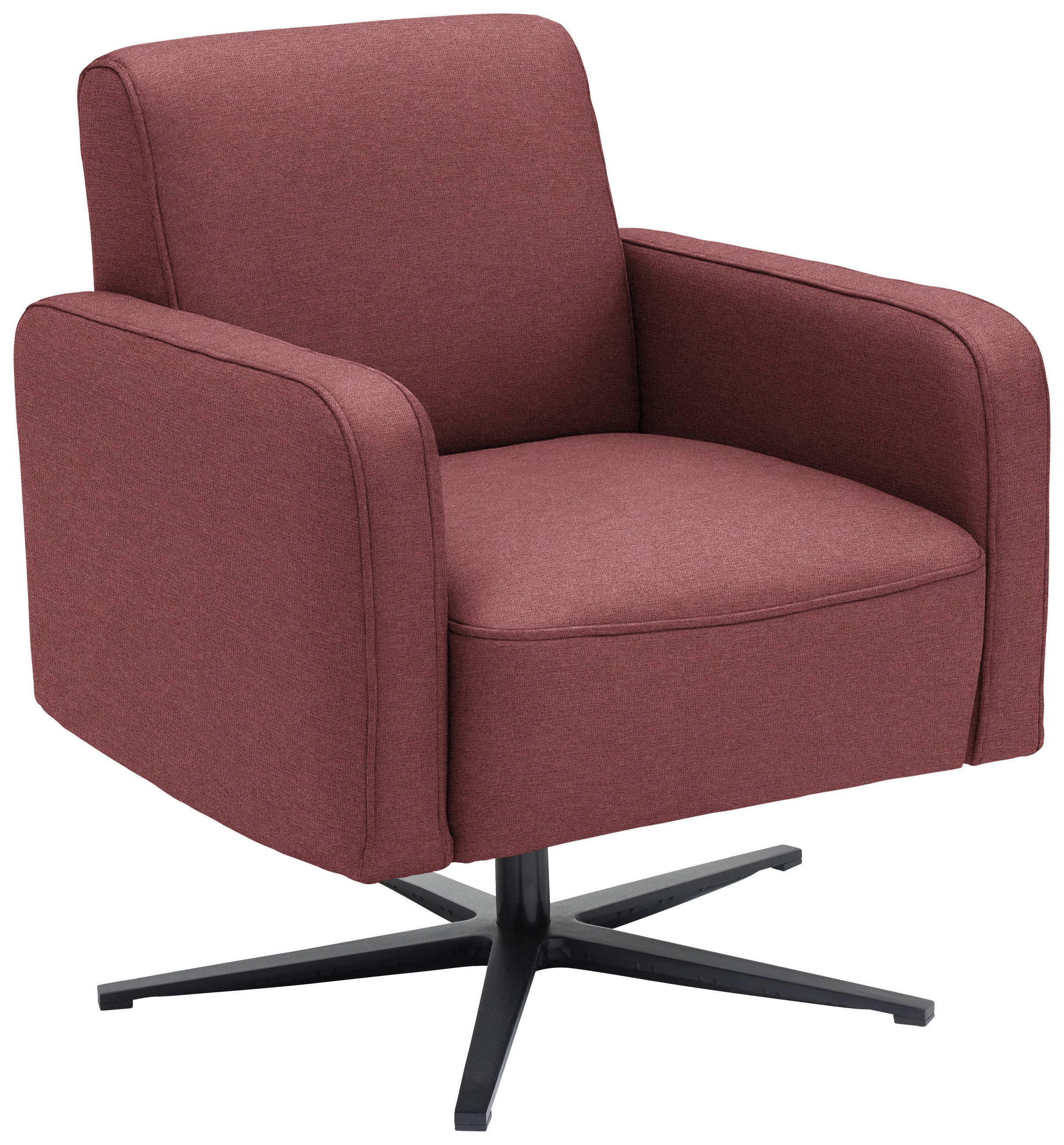 DESIGNSESSEL in Flachgewebe Bordeaux  - Bordeaux/Schwarz, Design, Textil/Metall (73/84/82cm) - Johann Jakob