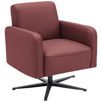 DESIGNSESSEL in Flachgewebe Bordeaux  - Bordeaux/Schwarz, Design, Textil/Metall (73/84/82cm) - Johann Jakob