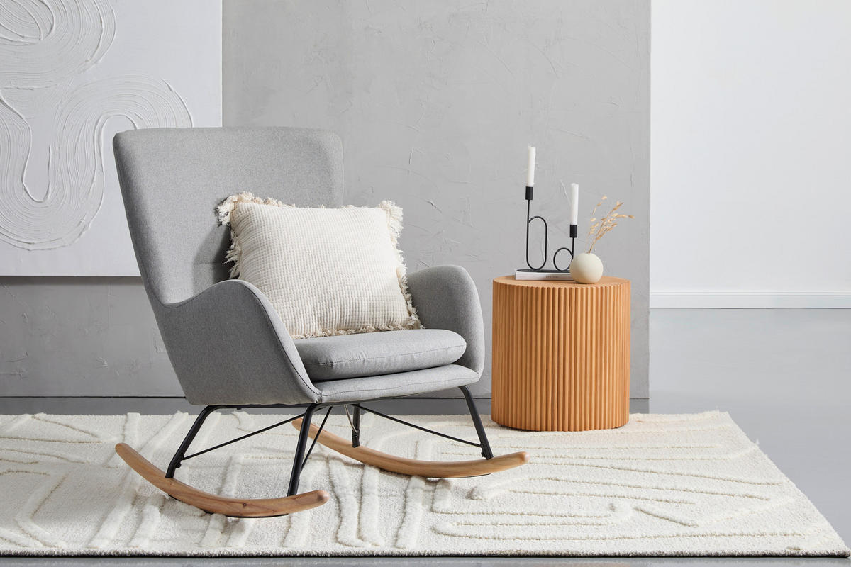 SCHAUKELSTUHL in Webstoff Grau  - Grau, LIFESTYLE, Holz/Textil (71/94/91cm) - Novel