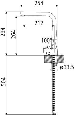 KÜCHENARMATUR - Schwarz, Basics, Metall (25,4/29,4/21,2cm) - HKT