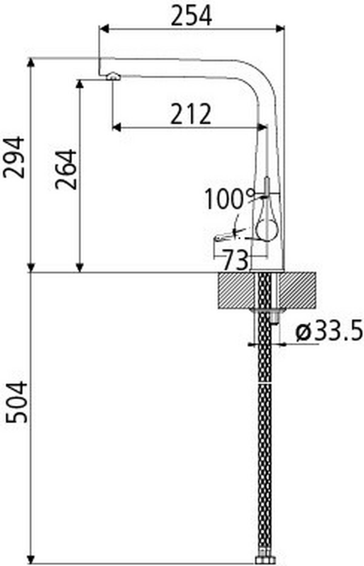 KÜCHENARMATUR - Schwarz, Basics, Metall (25,4/29,4/21,2cm) - HKT