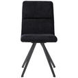 STUHL Webstoff Schwarz  - Schwarz, Design, Textil/Metall (46/91/61cm) - Novel