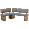 ECKBANK 155/195 cm  in Eichefarben, Blaugrau  - Eichefarben/Blaugrau, KONVENTIONELL, Holzwerkstoff/Textil (155/195cm) - Cantus