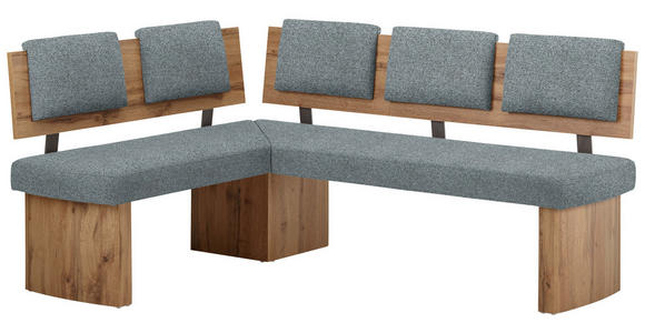 ECKBANK 140/180 cm in Eichefarben, Blaugrau - Eichefarben/Blaugrau, KONVENTIONELL, Holzwerkstoff/Textil (140/180cm) - Cantus