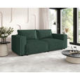 SCHLAFSOFA Cord Dunkelgrün  inkl. Zierkissen, Bettkasten, Schlaffunktion  - Dunkelgrün/Schwarz, MODERN, Kunststoff/Textil (250/68/104cm) - Xora