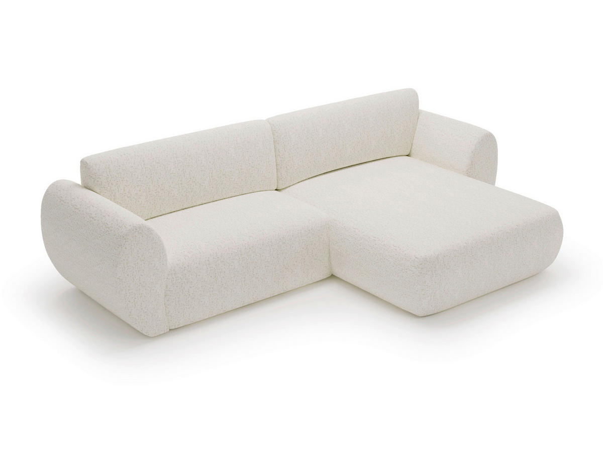 ECKSOFA Chenille Creme  - Creme/Schwarz, Design, Kunststoff/Textil (288/170cm) - Livetastic
