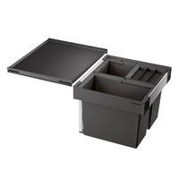 EINBAUABFALLSAMMLER 38 L  - Edelstahlfarben/Anthrazit, Basics, Kunststoff/Metall (46,2/37,1/40cm) - Blanco