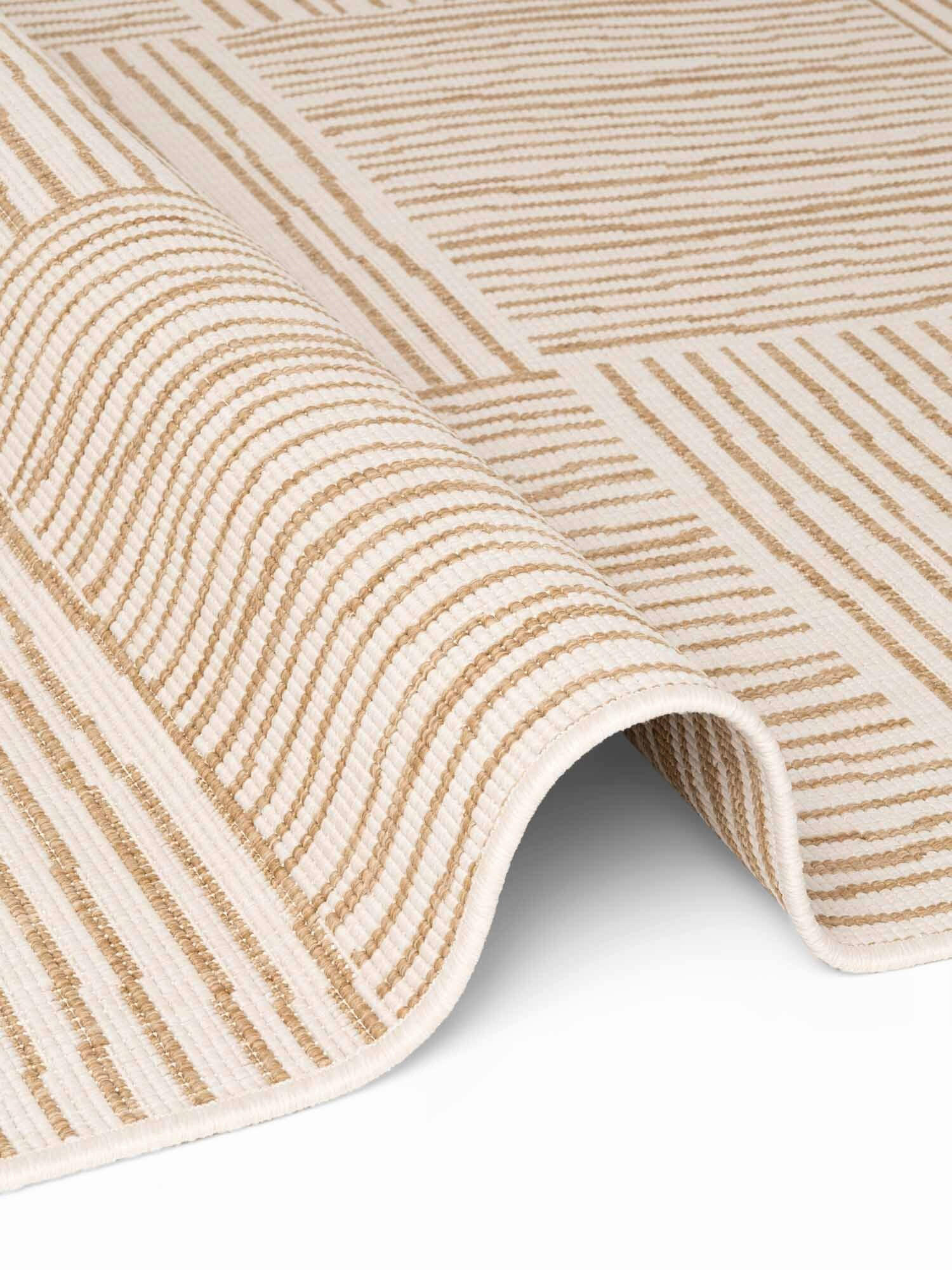 Thumbnail - Ted Baker Flachwebeteppich Haringey, Weiß, Sand, Kunststoff, Streifen, rechteckig, 120x170 cm, Oeko-Tex® Standard 100, f...