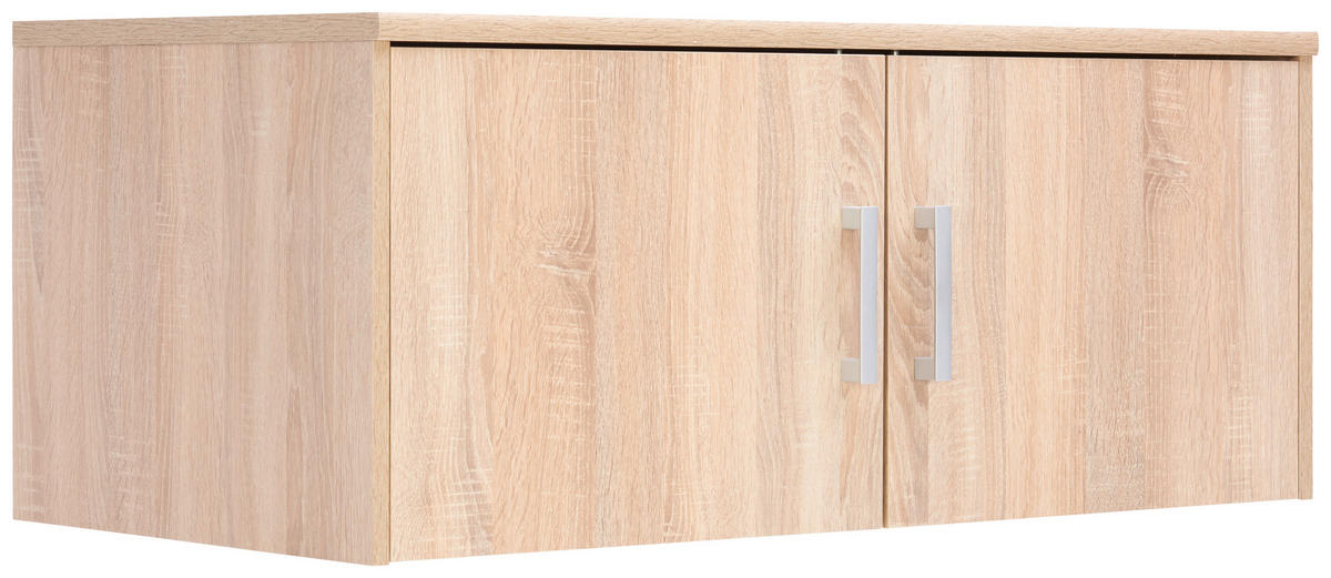 AUFSATZSCHRANK 106/43/54 cm   - Silberfarben/Sonoma Eiche, Konventionell, Holzwerkstoff/Metall (106/43/54cm) - Xora