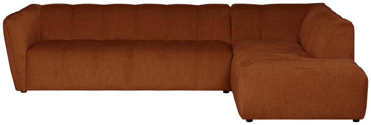 ECKSOFA Chenille Rostfarben  - Rostfarben/Schwarz, Design, Textil (290/218cm) - MID.YOU