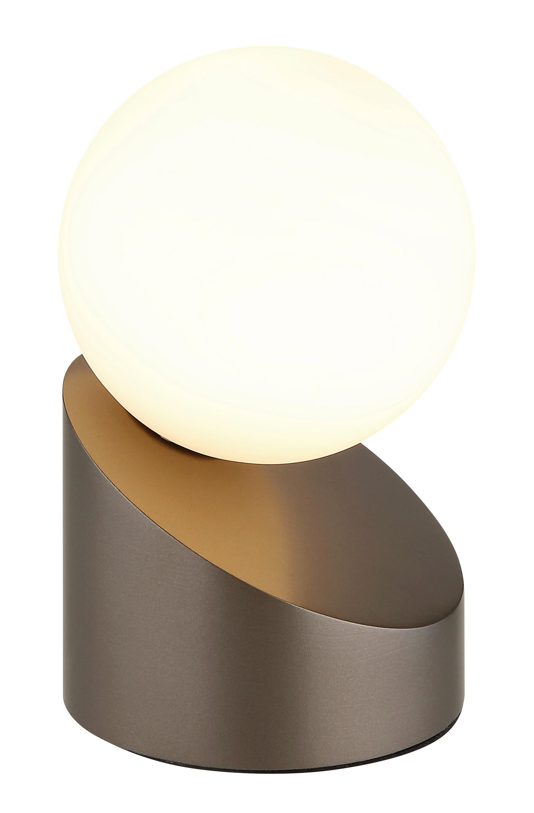 TISCHLEUCHTE Alisa 10/16 cm  - Opal/Schwarz, Design, Glas/Kunststoff (10/16cm) - Globo