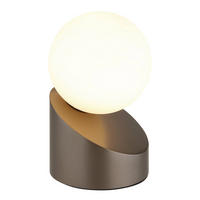 TISCHLEUCHTE Alisa 10/16 cm  - Opal/Schwarz, Design, Glas/Kunststoff (10/16cm) - Globo