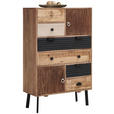 KOMMODE  in 80/125/35 cm  - Hellbraun/Dunkelbraun, LIFESTYLE, Holz/Metall (80/125/35cm) - Landscape