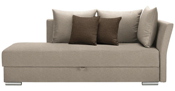 LIEGE in Textil Beige, Dunkelbraun - Chromfarben/Beige, Design, Kunststoff/Textil (220/93/100cm) - Xora