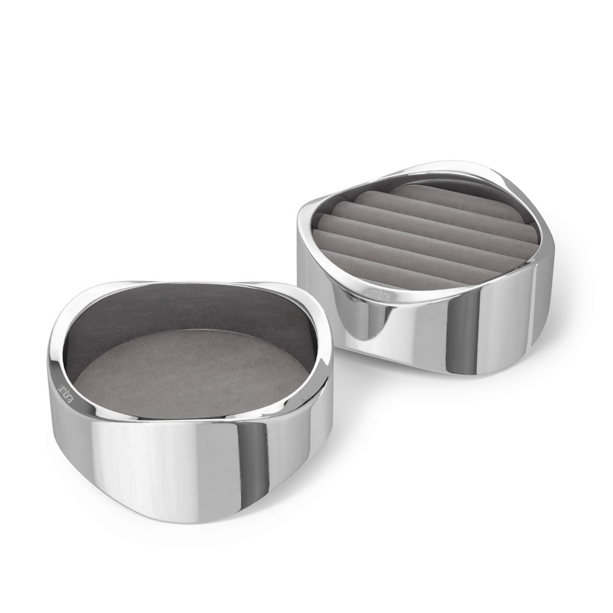 SCHMUCKBOX - Chromfarben, Design, Textil/Metall (10,16/8,26cm) - Ambia Home