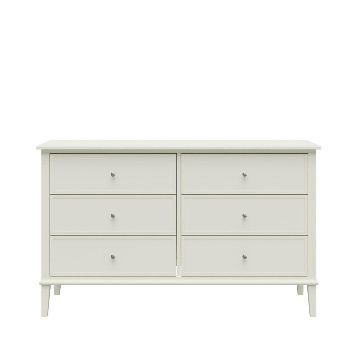 KOMMODE Franklin  in 141/85/41 cm  - Silberfarben/Weiß, Design, Holzwerkstoff/Metall (141/85/41cm) - MID.YOU