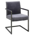 ARMLEHNSTUHL  in Eisen Samt  - Schwarz/Grau, Trend, Textil/Metall (54/91/63cm) - Ambia Home