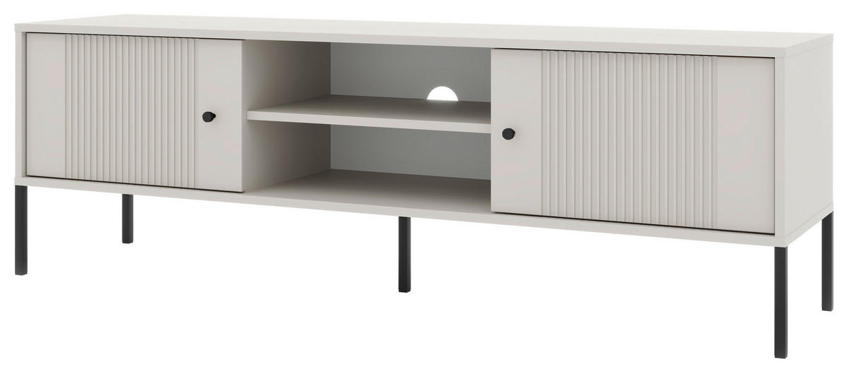 LOWBOARD Iseo  in 154,5/50,5/39 cm  - Kaschmir/Schwarz, Design, Holzwerkstoff/Metall (154,5/50,5/39cm) - Boxxx