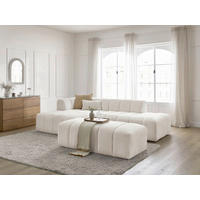 ECKSOFA  ANNECY Weiß Bouclé  - Schwarz/Weiß, MODERN, Kunststoff/Textil (170/262cm)