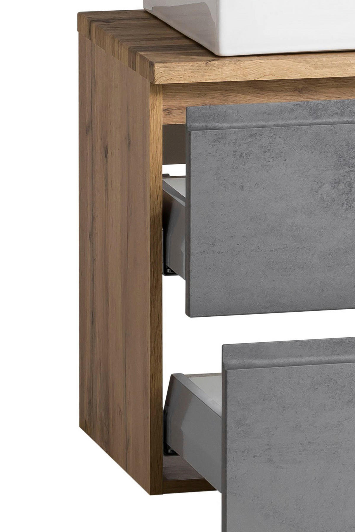 WASCHTISCHKOMBI 105 cm  - Eiche Wotan/Weiß, MODERN, Keramik/Holzwerkstoff (105cm) - Held