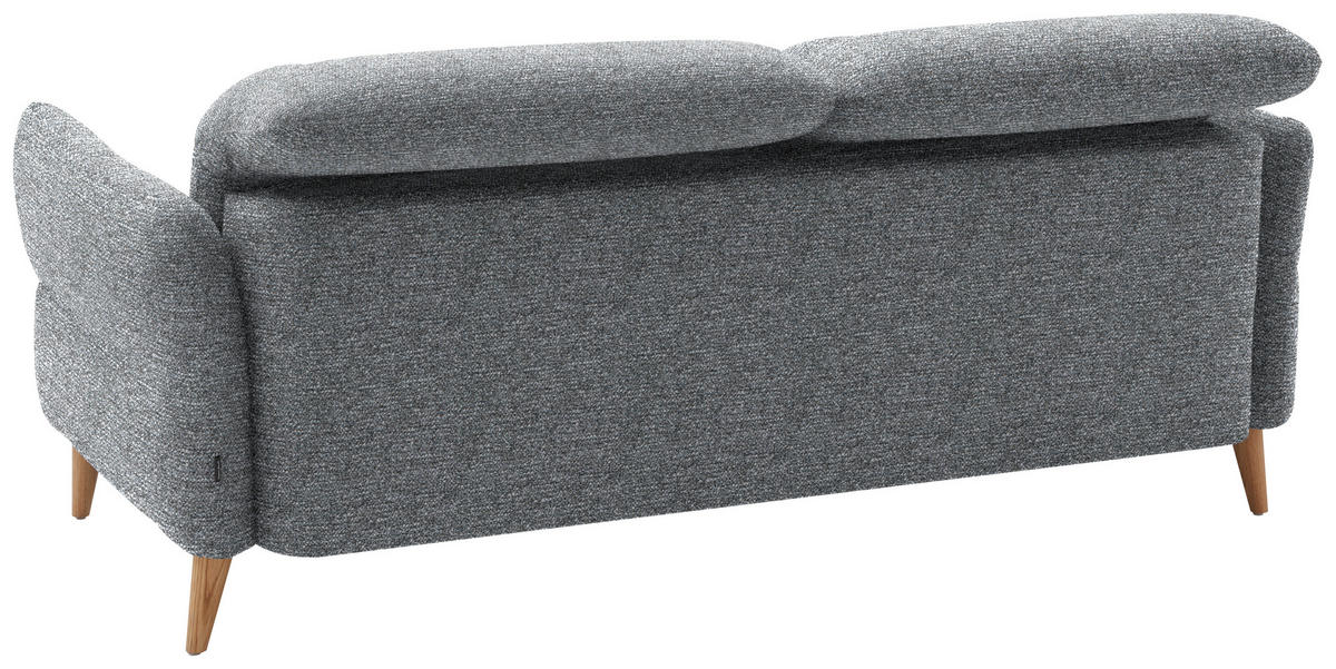 2-SITZER-SOFA in Webstoff Blaugrau  - Eiche Bianco/Blaugrau, Design, Holz/Textil (192-220/85-106/98-112cm) - Dieter Knoll