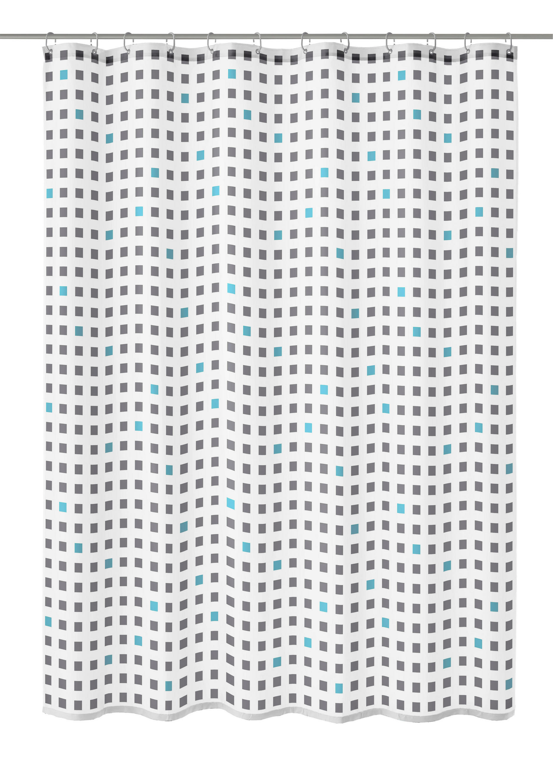 DUSCHVORHANG CASKET 180/200 cm  - Grau, KONVENTIONELL, Textil (180/200cm) - Kleine Wolke