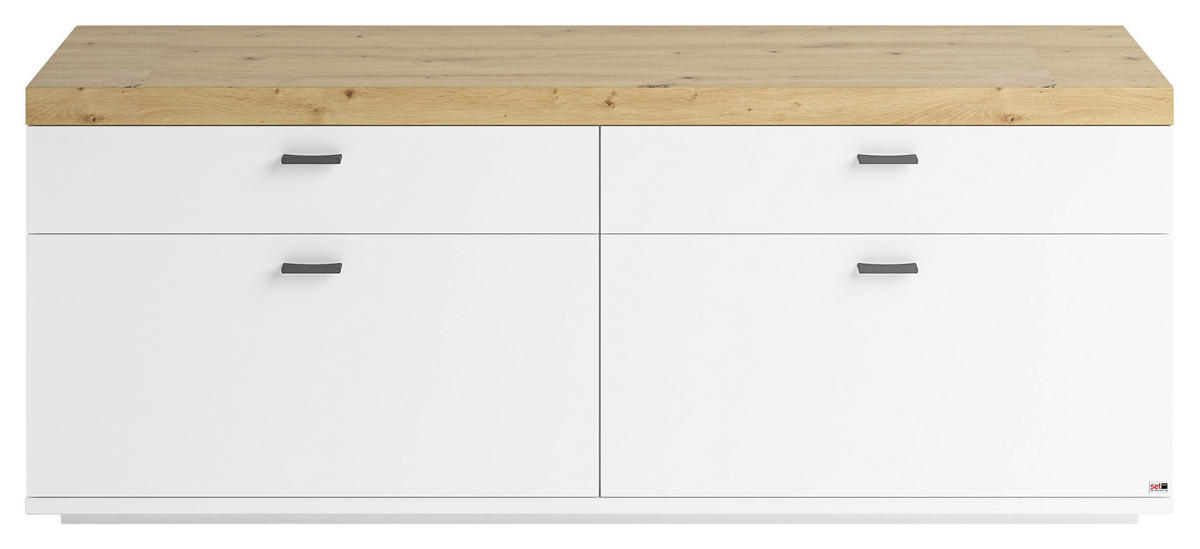 LOWBOARD  in 150,1/58,7/43,8 cm  - Weiß/Eiche Artisan, Design, Holzwerkstoff/Metall (150,1/58,7/43,8cm) - SetOne by Musterring