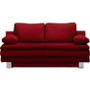 SCHLAFSOFA in Flachgewebe Dunkelrot  - Chromfarben/Dunkelrot, Design, Textil/Metall (194/96/86cm) - Novel