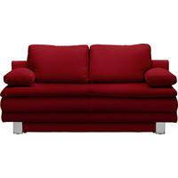 SCHLAFSOFA in Flachgewebe Dunkelrot  - Chromfarben/Dunkelrot, Design, Textil/Metall (194/96/86cm) - Novel