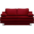 SCHLAFSOFA Bruno in Flachgewebe Dunkelrot  - Chromfarben/Dunkelrot, Design, Textil/Metall (194/96/86cm) - Novel