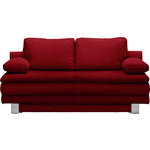 SCHLAFSOFA Bruno in Flachgewebe Dunkelrot  - Chromfarben/Dunkelrot, Design, Textil/Metall (194/96/86cm) - Novel
