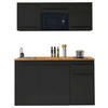 KÜCHENBLOCK 160 cm   in Schwarz, Eichefarben  - Eichefarben/Schwarz, Trend, Holzwerkstoff/Kunststoff (160cm) - Carryhome