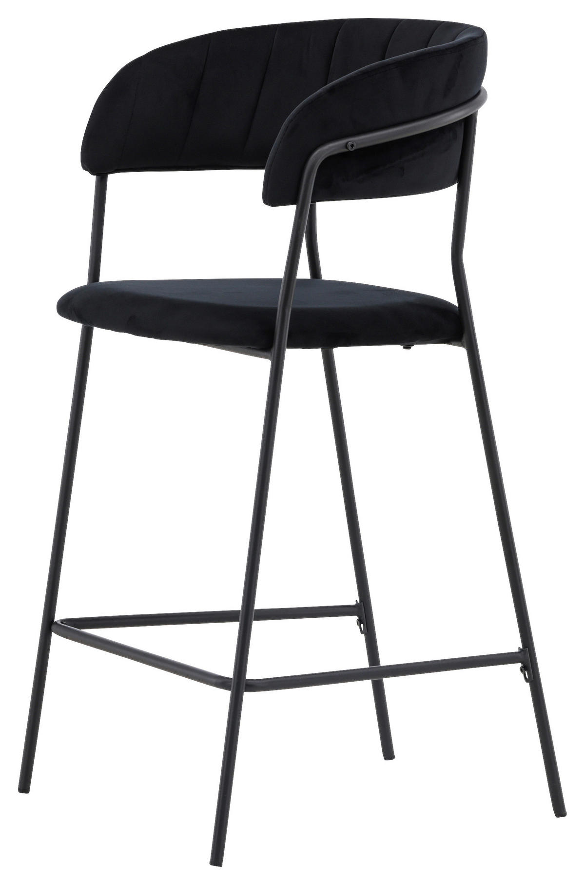 BARHOCKER-SET in Schwarz  - Schwarz, Design, Textil/Metall (53/97/49cm) - Livetastic