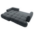 ECKSOFA Graphitfarben Struktur  inkl. Rückenkissen, Bettkasten, Schlaffunktion, Rücken echt, Liegefläche im Originalstoff  - Schwarz/Graphitfarben, KONVENTIONELL, Kunststoff/Textil (172/272cm) - Carryhome
