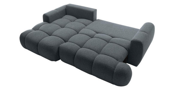 ECKSOFA Graphitfarben Struktur  inkl. Rückenkissen, Bettkasten, Schlaffunktion, Rücken echt, Liegefläche im Originalstoff  - Schwarz/Graphitfarben, KONVENTIONELL, Kunststoff/Textil (172/272cm) - Carryhome