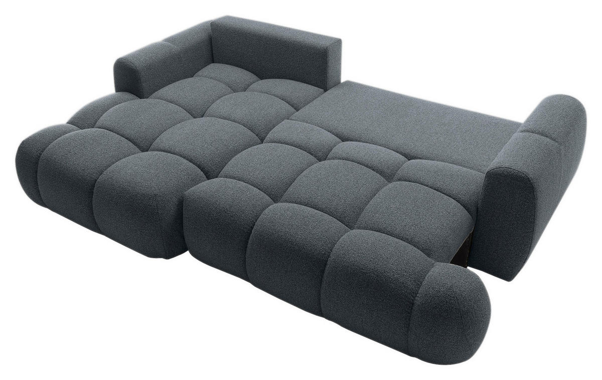 ECKSOFA Graphitfarben Struktur  - Schwarz/Graphitfarben, KONVENTIONELL, Kunststoff/Textil (172/272cm) - Carryhome