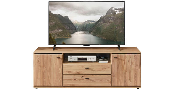 LOWBOARD  in 165/58/50 cm  - Anthrazit/Eschefarben, Natur, Holz/Holzwerkstoff (165/58/50cm) - Linea Natura