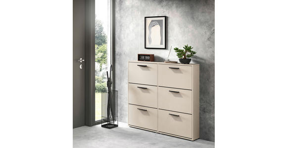 SCHUHKIPPER - Kaschmir/Schwarz, Design, Holzwerkstoff/Kunststoff (116/103/17cm) - Carryhome