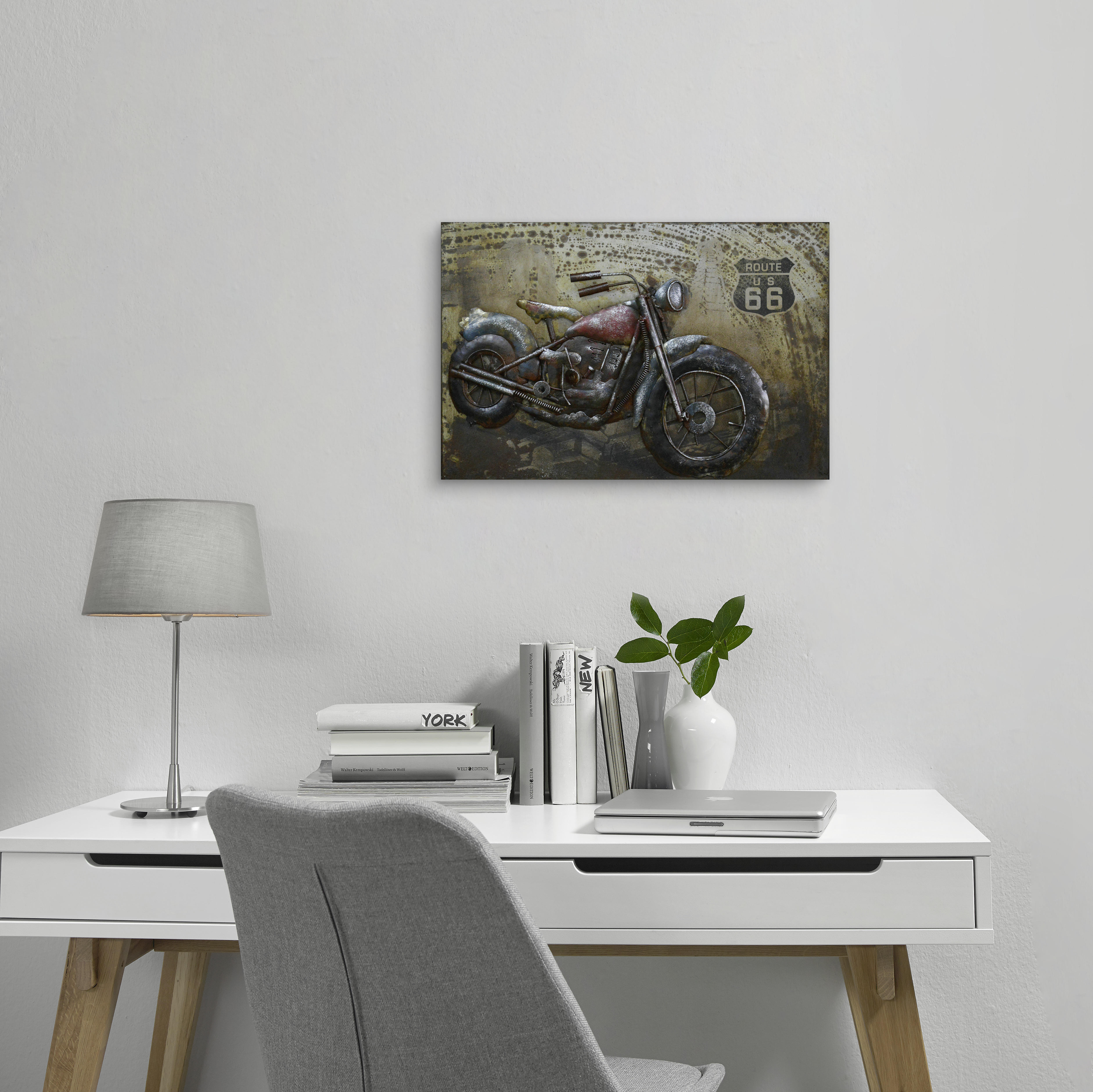 METALLBILD Fahrzeuge 60/40 cm  - Rostfarben/Multicolor, Trend, Metall (60/40cm) - Monee