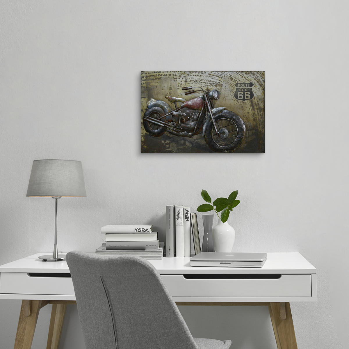 METALLBILD Fahrzeuge 60/40 cm  - Rostfarben/Multicolor, Trend, Metall (60/40cm) - Monee