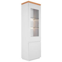 VITRINE in furniert Eiche Weiß, Eichefarben  - Eichefarben/Weiß, MODERN, Holz/Holzwerkstoff (57/195/40cm) - Carryhome