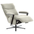 RELAXSESSEL in Textil Creme  - Creme/Schwarz, Design, Textil/Metall (68/117/85cm) - Cantus