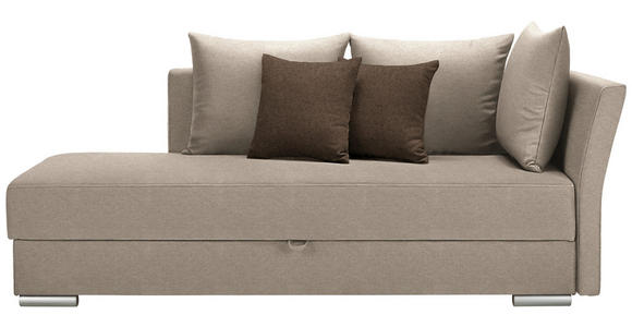 LIEGE  in Webstoff Beige  - Chromfarben/Beige, Design, Kunststoff/Textil (220/93/100cm) - Xora