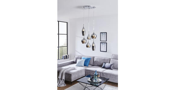 HÄNGELEUCHTE 60/30-135 cm - Grau, Design, Glas/Metall (60/30-135cm) - Dieter Knoll