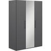 KLEIDERSCHRANK in Graphitfarben  - Edelstahlfarben/Graphitfarben, Design, Glas/Holzwerkstoff (151,3/213,6/59,3cm) - Cantus